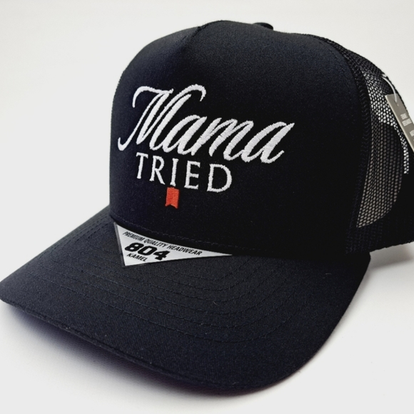 Mama Tried USA Embroidery Retro Vintage Style Trucker Cap Hat Funny Gift Gag Cap - Picture 10 of 15